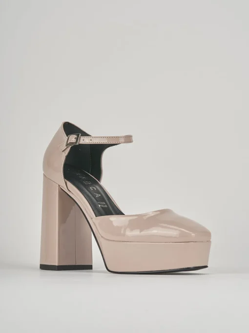 Décolleté e slingback tacco 10cm pelle beige