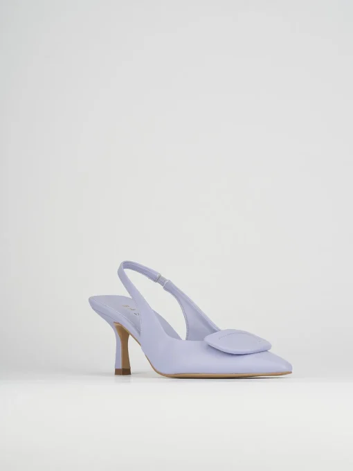 Décolleté e slingback tacco 7cm pelle rosa
