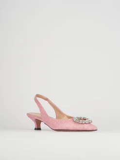 Décolleté e slingback tacco 5cm pelle rosa