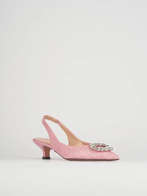 Décolleté e slingback tacco 5cm pelle rosa