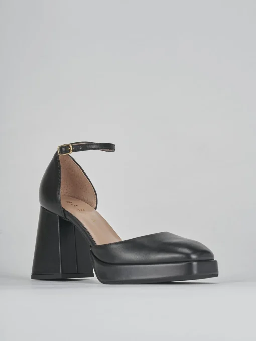 Décolleté e slingback tacco 7cm pelle nero