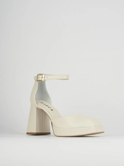 Décolleté e slingback tacco 9cm pelle bianco