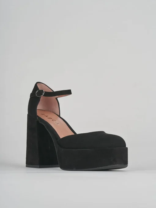 Décolleté e slingback tacco 9cm camoscio nero