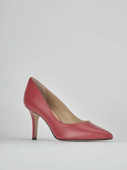 Décolleté e slingback tacco 7cm pelle rosso