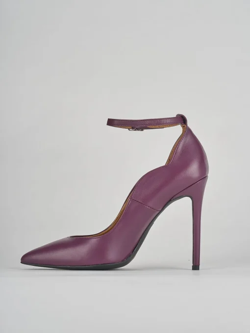 Décolleté e slingback tacco 10cm pelle viola