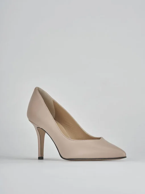 Décolleté e slingback tacco 7cm pelle rosa