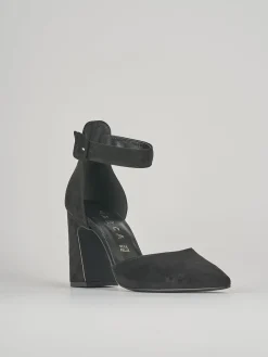 Décolleté e slingback tacco 9cm camoscio nero