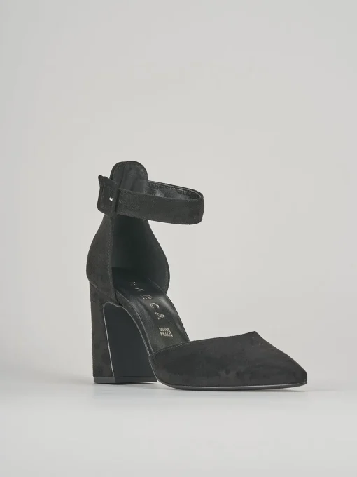 Décolleté e slingback tacco 9cm camoscio nero