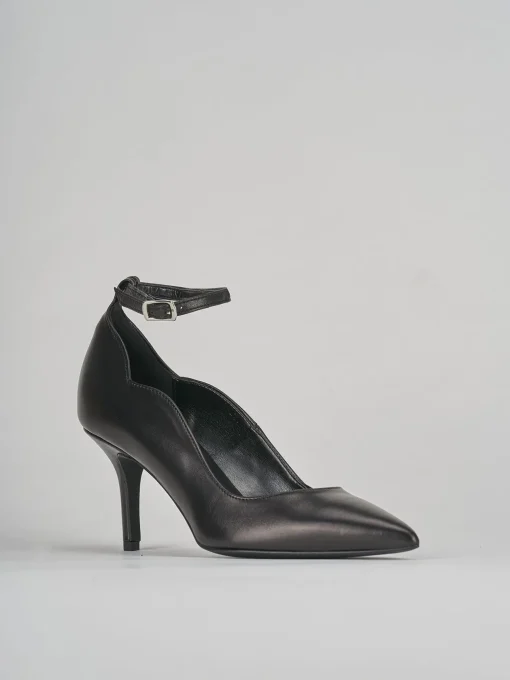 Décolleté e slingback tacco 7cm pelle nero