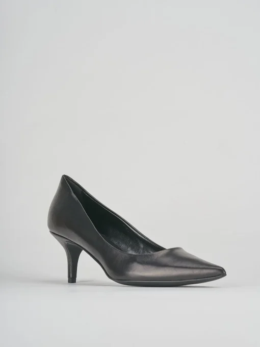 Décolleté e slingback tacco 7cm pelle nero