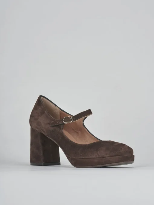 Décolleté e slingback tacco 8cm camoscio testa