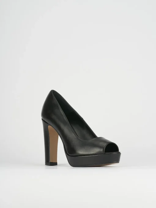 Décolleté e slingback tacco 8cm pelle nero