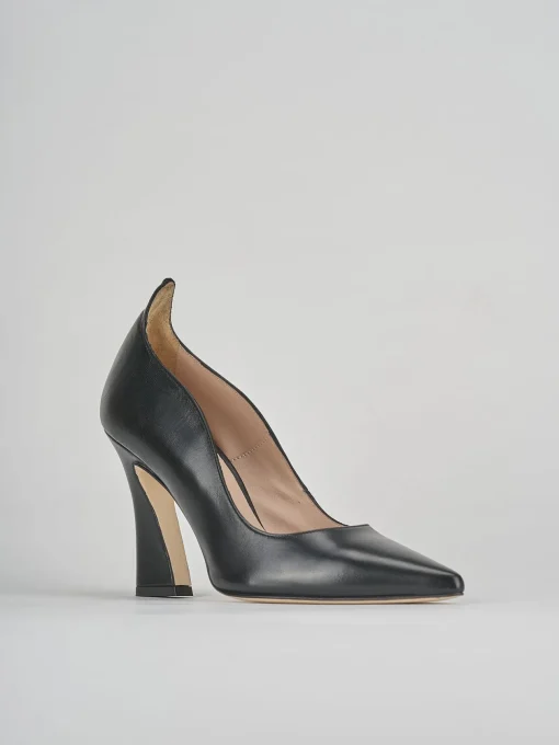 Décolleté e slingback tacco 9cm pelle nero