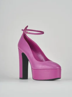 Décolleté e slingback tacco 13cm pelle viola