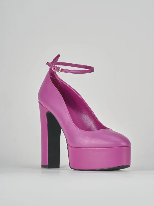 Décolleté e slingback tacco 13cm pelle viola