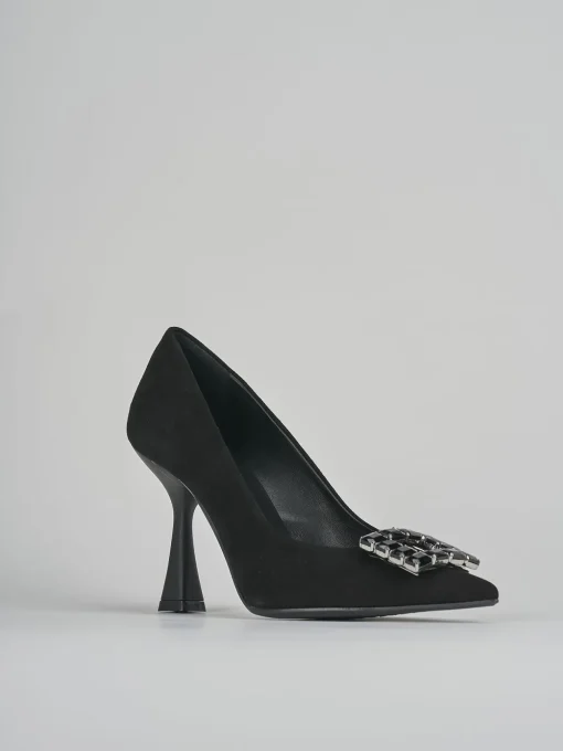 Décolleté e slingback tacco 9cm camoscio nero