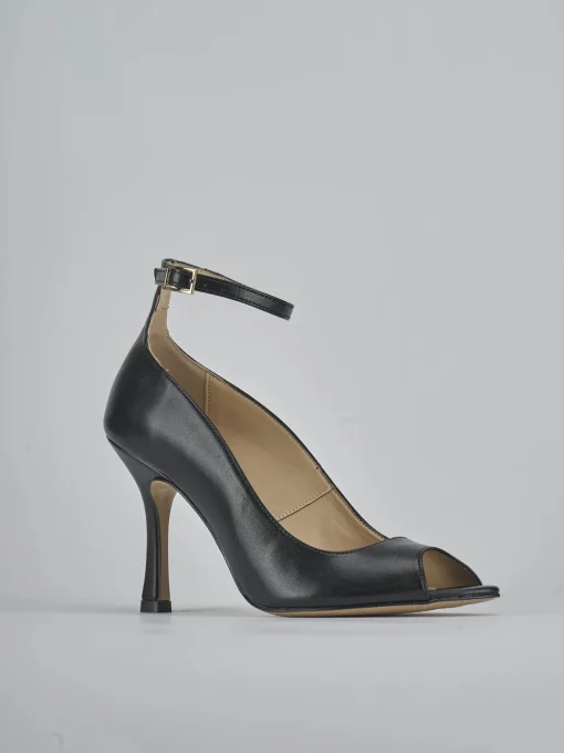 Décolleté e slingback tacco 9cm pelle nero