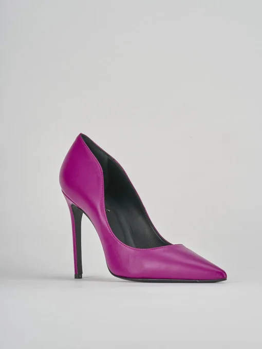 Décolleté e slingback tacco 10cm pelle viola