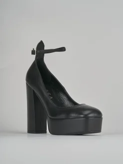 Décolleté e slingback tacco 12cm pelle nero