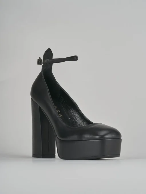 Décolleté e slingback tacco 12cm pelle nero