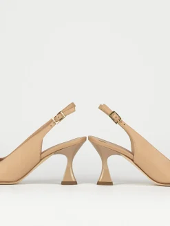 Décolleté e slingback tacco 7cm pelle rosa
