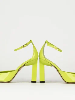 Décolleté e slingback tacco 9cm vernice verde
