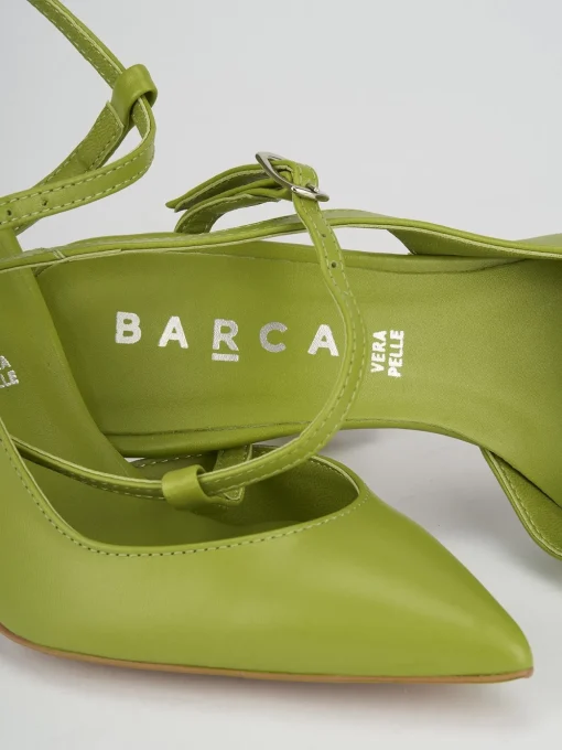 Décolleté e slingback tacco 10cm pelle verde
