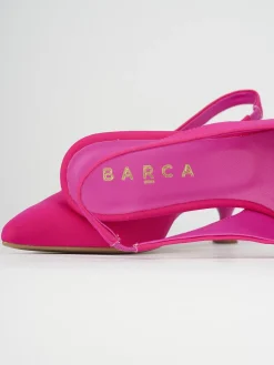 Décolleté e slingback tacco 5cm licra rosa