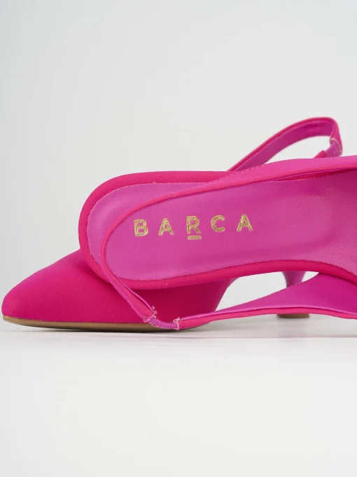 Décolleté e slingback tacco 5cm licra rosa