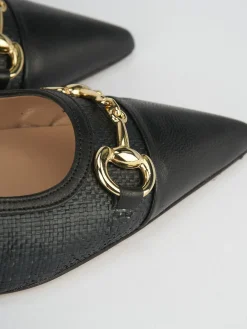 Décolleté e slingback tacco 5cm pelle nero