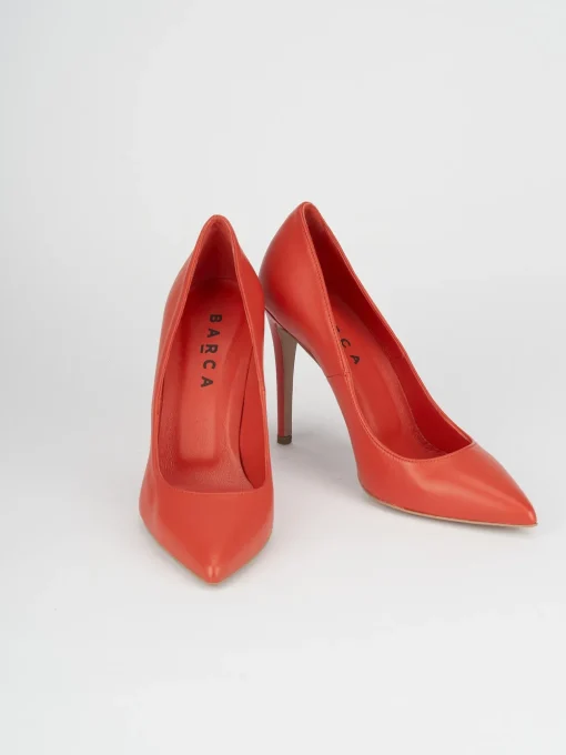 Décolleté e slingback tacco 10cm pelle arancio