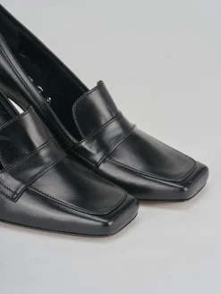Décolleté e slingback tacco 9cm pelle nero
