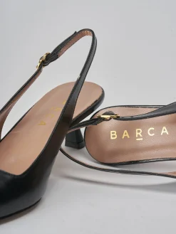 Décolleté e slingback tacco 5cm pelle nero