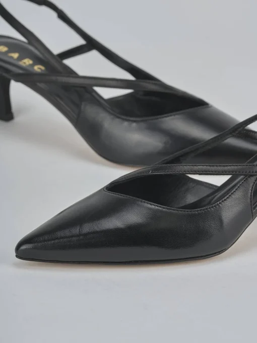 Décolleté e slingback tacco 5cm pelle nero
