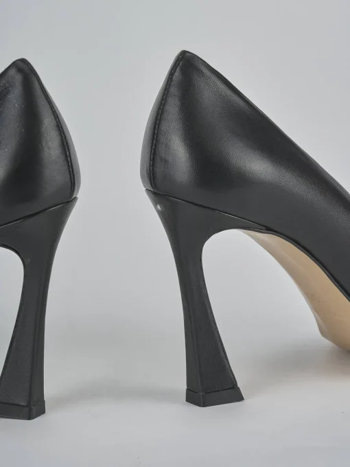 Décolleté e slingback tacco 9cm pelle nero