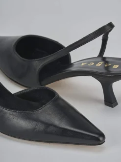 Décolleté e slingback tacco 5cm pelle nero