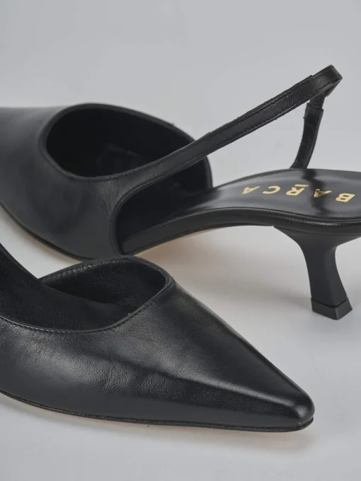 Décolleté e slingback tacco 5cm pelle nero