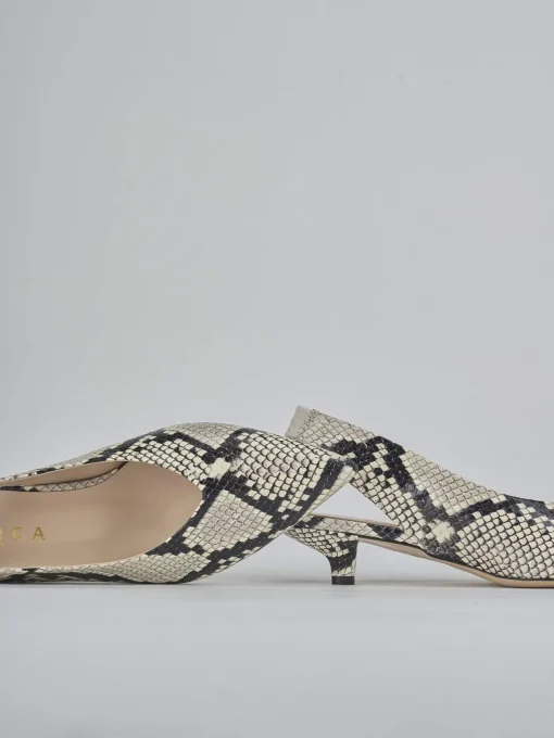 Décolleté e slingback tacco 4cm pitone beige