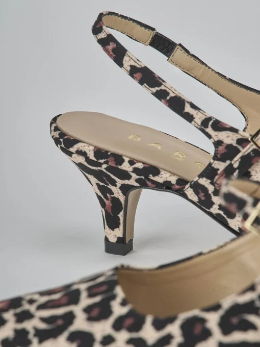 Décolleté e slingback tacco 4cm pelle multicolor
