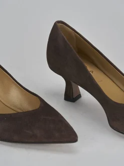 Décolleté e slingback tacco 5cm camoscio testa