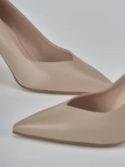 Décolleté e slingback tacco 7cm pelle rosa