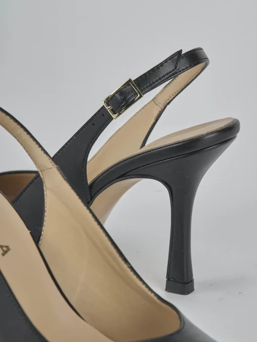 Décolleté e slingback tacco 9cm pelle nero