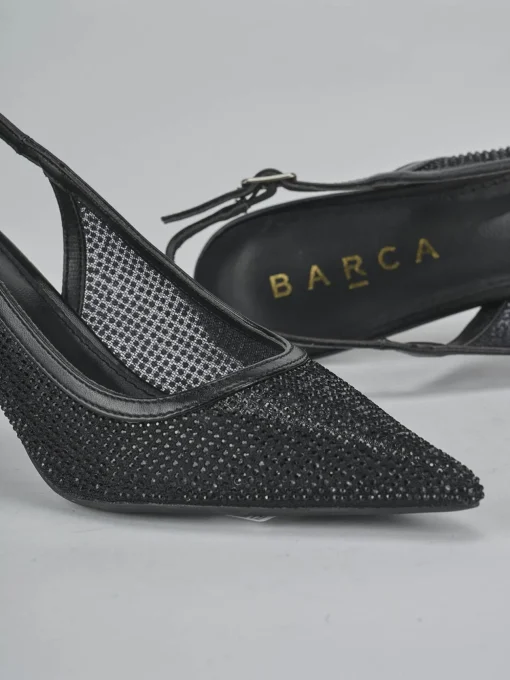 Décolleté e slingback tacco 6cm pelle nero