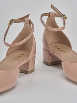 Décolleté e slingback tacco 3cm vernice rosa