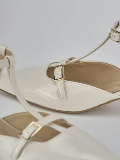 Décolleté e slingback tacco 4cm vernice bianco