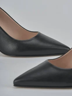 Décolleté e slingback tacco 7cm pelle nero