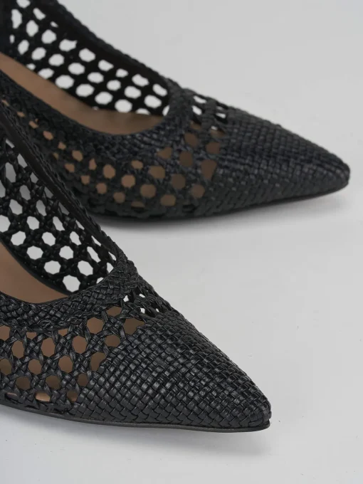 Décolleté e slingback tacco 7cm pelle nero