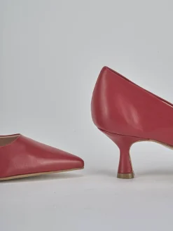 Décolleté e slingback tacco 5cm pelle rosso