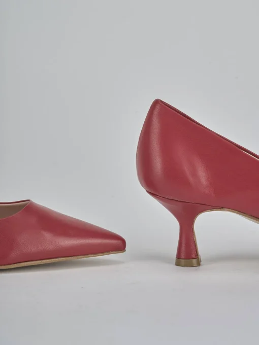 Décolleté e slingback tacco 5cm pelle rosso