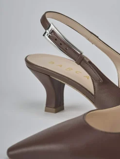 Décolleté e slingback tacco 6cm pelle testa